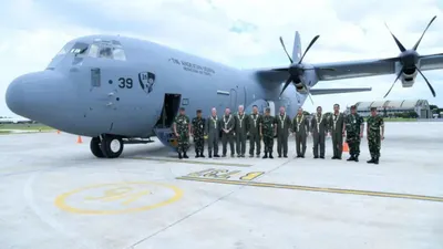 Pesawat C-130J Super Hercules Tiba di Indonesia