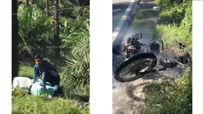 Kasian motor kurir hangus terbakar saat hendak antarkan paket