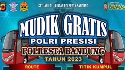 Poster Mudik Gratis Polresta Bandung