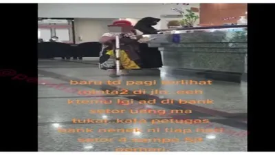 Viral Video Nenek Pengemis Tajir Sedang Setor Uang di Bank
