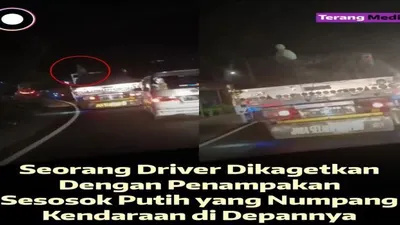 Penampakan Sosok Putih di Atas Kendaraan Bikin Heboh Warganet