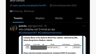Baru-baru ini tersebar kasus penipuan terkait penjualan tiket konser Coldplay melalui media sosial Twitter.