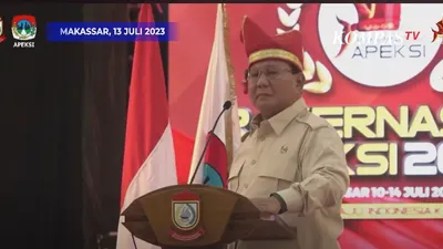 Dalam kesempatan Apeksi, Prabowo Subianto menyebut Ganjar Pranowo sebagai &lsquo;Gubernur&rsquo; dan Anies Baswedan sebagai &lsquo;Profesor&rsquo;.
