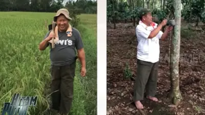 Mantan Kabareskrim Susno Duadji rupanya memiliki sisi kehidupan yang lain, kini memacul hingga menanam kopi dan durian.