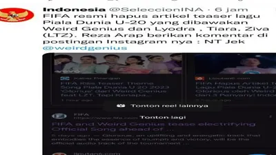 FIFA Hapus Soundtrack Lagu Piala Dunia U-20 di Situs Resmi