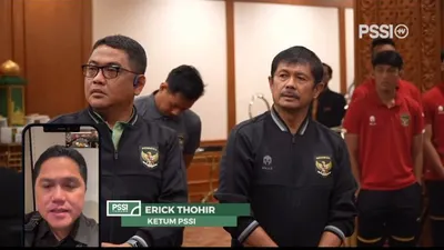 Timnas Indonesia U-22 Video Call dengan Erick Thohir
