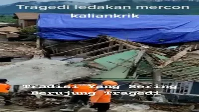 Ledakan Mercon di Kaliangkrik Magelang, Senin (27/3/2023)