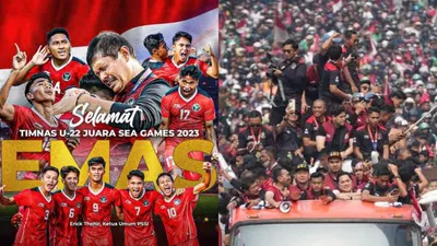 Arak-arakan Timnas U22 memeriahkan kemenangan di SEA Games 2023