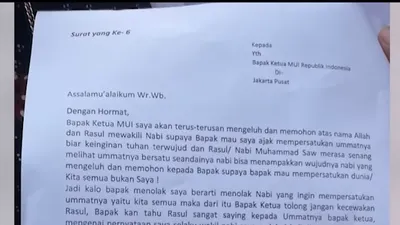 Surat ancaman pelaku penembakan kantor MUI