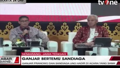 Bertemu Dalam Satu Forum, Ganjar Pranowo Akui Cocok dengan Sandiaga Uno, Kode Untuk Cawapres?