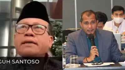 Ketua IPW Sugeng Teguh Santoso dan Wamenkumham Edward Omar Sharif Hiariej