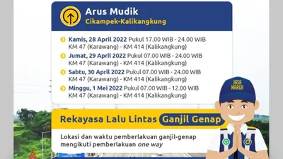 Sistem Satu Arah Sudah Mulai Berlaku dari Tol Cikampek KM 47 Hingga Tol Kalikangkung KM 414   