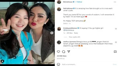 unggahan Felicia Tissue yang mendapatkan perhatian warganet