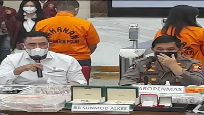Jumpa Pers terkait investasi bodong alat kesehatan.