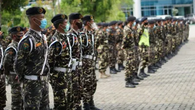3000 anggota banser siap jaga Muktamar ke-34 NU di Lampung. 