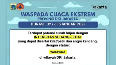Tangkapan layar Insta Story Gubernur DKI Jakarta Anies Baswedan soal potensi cuaca ekstrem di Jakarta hingga 15 Januari 2022.