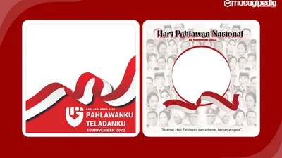 Template atau twibbon Hari Pahlawan.