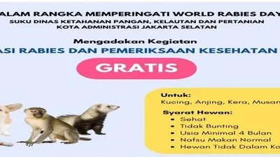 Info Vaksinasi Rabies Gratis di Jakarta Selatan, Catat Jadwalnya!/  @sudin_kpkp_jaksel