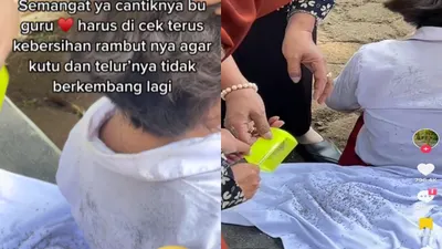 Viral Video Guru Bersihkan Kutu Rambut Murid SD, Banjir Pujian dari Netizen