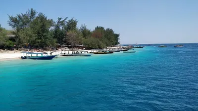 Suasana di salah satu pantai di Gili Trawangan, Lombok, NTB.