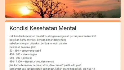 Simak link Google Form tes kesehatan mental yang viral di TikTok. 