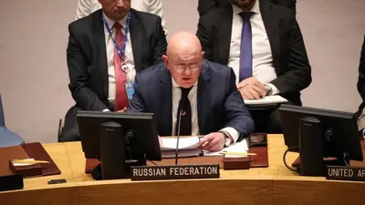 Duta Besar Rusia untuk PBB Vasily Nebenzya menghadiri pemungutan suara di DK PBB mengenai resolusi untuk tidak mengakui pencaplokan Rusia atas empat wilayah Ukraina pada 30 September [Spencer Platt/Getty Images/AFP]