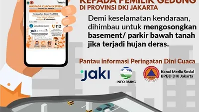 Imbauan BPBD DKI kepada pemilik gedung di Jakarta ketika hujan deras/dok: Instagram @bpbddkijakarta