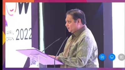 Airlangga Hartanto saat membuka IIMS.