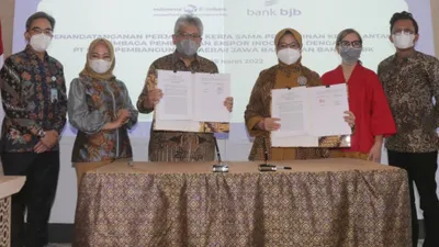 Kolaborasi bank bjb dengan LPEI untuk dorong ekspor Indonesia.