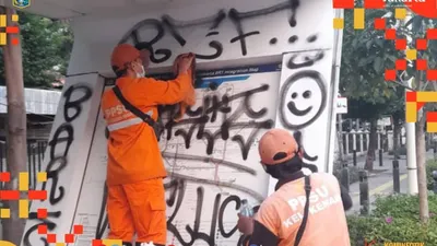 Grafiti di Halte BNI 46 Jakpus