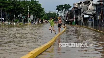 Ilustrasi banjir (Republika)