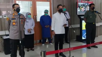 Forum Komunikasi Pimpinan Daerah (Forkopimda) Kota Bogor saat memberikan keterangan resmi kepada awak media. (Yogi Faisal