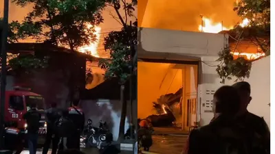 Kebakaran Hebat di Gudang Triplek Bandung, Hampir 7 Jam Api Tak Kunjung Padam, Adakah Korban Jiwa?