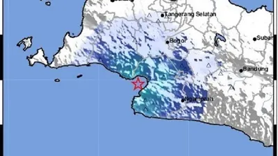 Gempa tektonik terjadi di wilayah Kabupaten Sukabumi. 