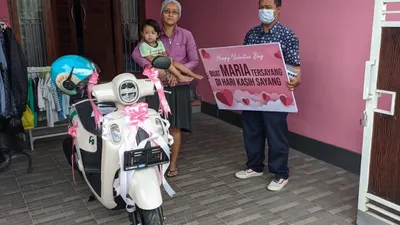 Surprise Yamaha Fazzio Untuk Sang Istri di Hari Valentine. (dok. Yamaha)