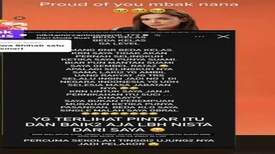 Postingan Nikita Mirzani Sebut Sekolah Tinggi-tinggi Jadi Pelakor Diduga Ditujukan untuk Najwa Sihab ? /TikTok @inisial_y.official