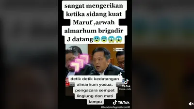 Viral video di TikTok yang menyebut  arwah mendiang Brigadir J turut hadir dalam persidangan hingga membuat lampu padam.