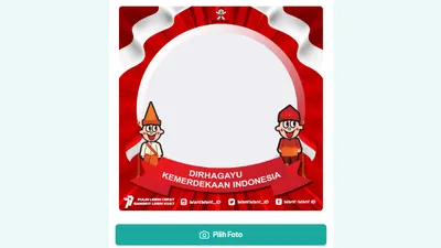 Download twibbon 17 Agustus desain merah putih.
