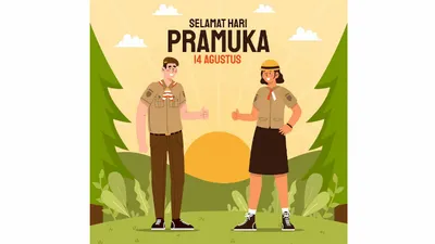 Poster Hari Pramuka 2022 siap download dan edit.