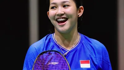 Atlet bulutangis putri, Ribka Sugiarto pasangan Siti Fadia Silva Ramadganti di Kejuaraan Dunia Bulutangkis 2022.*