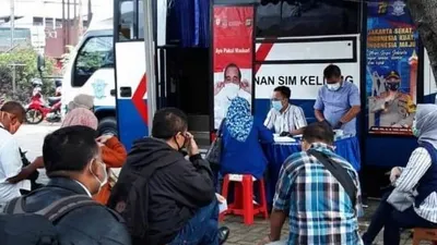 Ilustrasi. Layanan SIM Keliling Jakarta Rabu 23 Maret 2022.