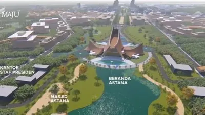 Desain ibu kota baru di Kalimantan Timur.