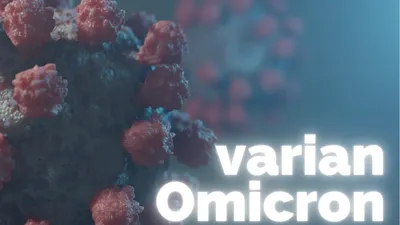 Ilustrasi virus Corona varian Omicron. 