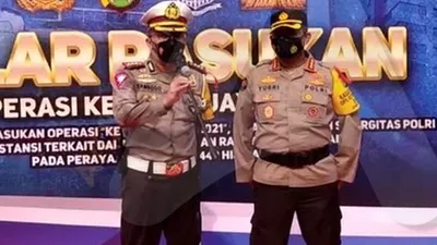 Kabid Humas Polda Metro Jaya Kombes Pol Yusri Yunus, dalam gelar pasukan Operasi Ketupat Jaya 2021. (Fichrihakiim/Ayojakarta)