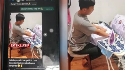 Viral foto yang diduga Brigadir J tengah menyetrika seragam sekolah dari anak Ferdy Sambo dan istrinya, Putri Candrawathi.