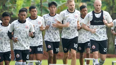 Persija Jakarta tengah berlatih super ekstra menjelang pertandingannya melawan Persib Bandung pada Ahad, 2 Oktober 2022.