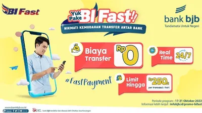 Praktisnya Transfer Dana Lewat BI Fast, Ada Promo Nol Rupiah dari bank bjb