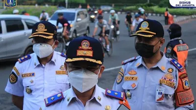 Kepala Dinas Perhubungan (Kadishub) DKI Jakarta, Syafrin Liputo saat uji coba jalur road bike Sudirman-Thamrin/dok: Dishub DKI.