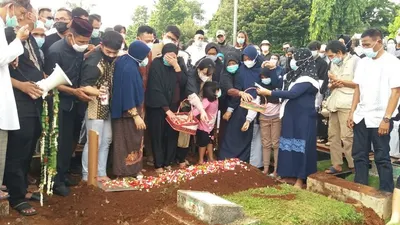 Situasi pemakaman Markis Kido di TPU Kebon Nanas / PBSI