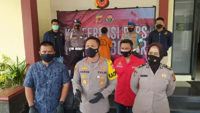 Jajaran Polres Bogor saat memberikan keterangan resmi kepada awak media (Yogi Faisal)